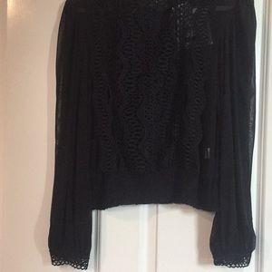 Beautiful chiffon type blouse/gathered waist